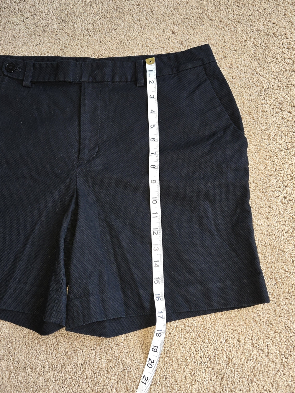 Lauren Ralph Lauren Womens Size 14 Black Textured Shorts Stretch Cotton Mid Rise - Picture 5 of 8